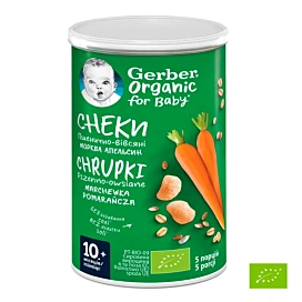 Органічні пшенично-вівсяні снеки Gerber Морква Апельсин 35 г