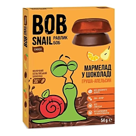 Натуральний мармелад Bob Snail Груша Апельсин в молочному шоколаді 54 г