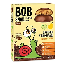 Цукерки Bob Snail Яблуко Груша в молочному шоколаді 60 г