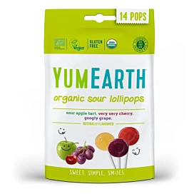 Льодяники органічні YumEarth Вишня Яблуко Виноград 85 г