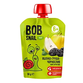 Пюре фруктово-ягідне Bob Snail Яблуко Груша Чорнослив 90 г