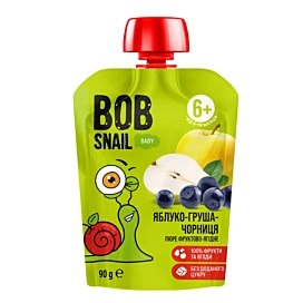 Пюре фруктово-ягідне Bob Snail Яблуко Груша Чорниця 90 г