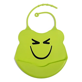 Нагрудник силіконовий з кишенею Lindo Frog