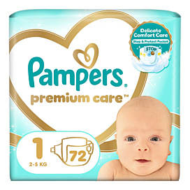 Підгузки Pampers Premium Care Розмір 1 (2-5 кг) 72 шт