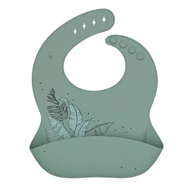 Нагрудник силіконовий Kikkaboo Platinum Silicone Flora Sage Mint