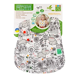 Органічний нагрудник Еко Пупс Cotton Premium Бегемотик