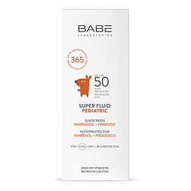 Дитячий сонцезахисний супер флюїд Babe Laboratorios Super Fluid Pediatric SPF 50 з пантенолом та пребіотиком 50 мл