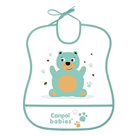 Нагрудник пластиковий м'який Canpol babies Teddy Bear