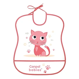 Нагрудник пластиковий м'який Canpol babies Sweet Kitty