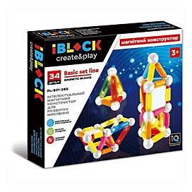 Магнітний конструктор Iblock PL-921-365 Space 34 деталі