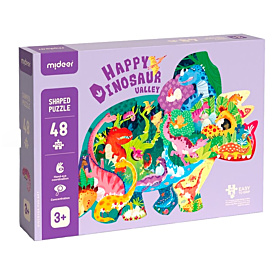 Пазл Mideer Shaped Puzzle Happy Dinosaur Valley 48 ел