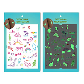 Набір тимчасових тату Tattooshka Happy неонові