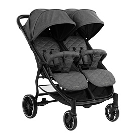 Прогулянкова коляска для двійні Kikka boo Happy 2 Dark Grey 2023