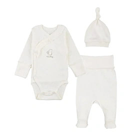 Комплект Flamingo боді повзунки шапочка 209-098 Milk
