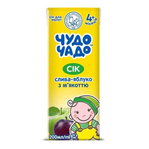 Сік Чудо-Чадо Слива Яблуко з м'якоттю 200 мл - 1