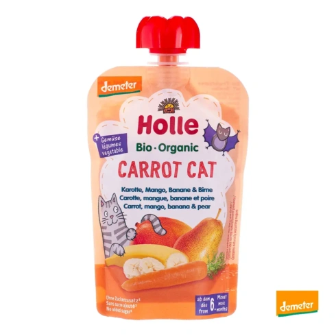 Пюре органічне Holle Carrot Cat Морква Манго Банан Груша 100 г - 1