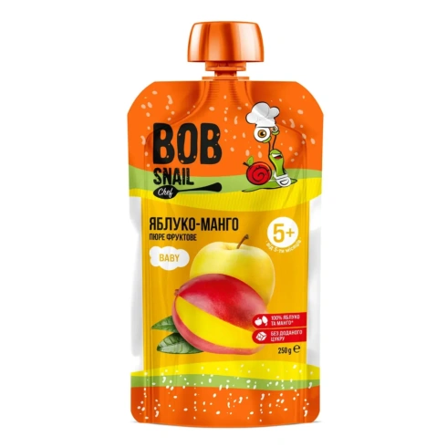 Пюре фруктове Bob Snail Яблуко Манго 250 г - 1