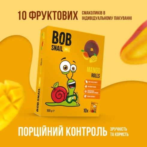 Натуральні цукерки Bob Snail Манго 100 г - 2