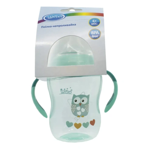 Чашка-непроливайка з силіконовим носиком Lindo Funny Owls 260 мл - 2