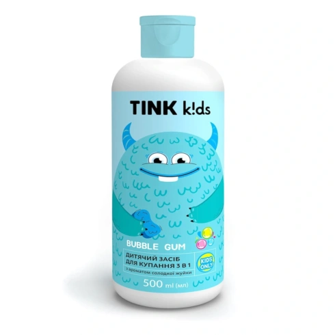 Дитячий засіб для купання 3 в 1 Tink Kids Bubble Gum 500 мл - 1