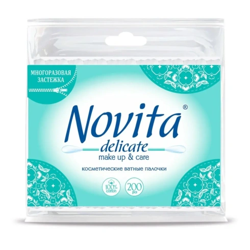 Ватні палички Novita Delicate 200 шт - 1