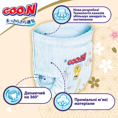 Трусики-підгузки GOO.N Premium Soft 12-17 кг (XL) 72 шт - 3