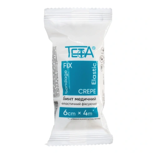 Бинт еластичний фіксуючий Teta 26 г/м², 6 см × 4 м - 1