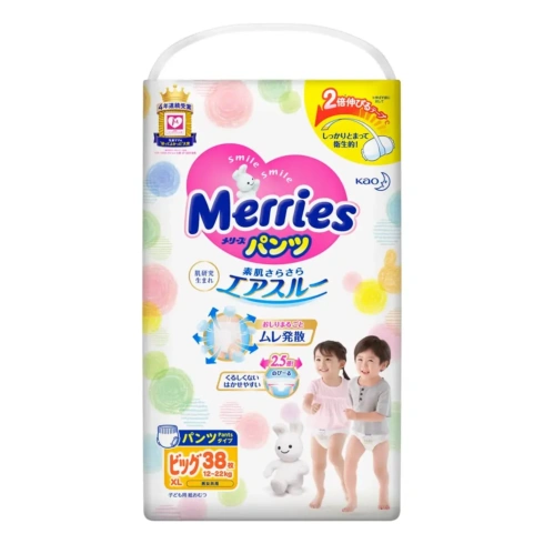 Підгузки-трусики Merries XL (12-22 кг) 38 шт - 3