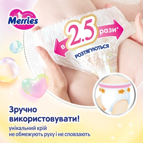 Підгузки-трусики Merries S (4-8 кг) 62 шт - 7