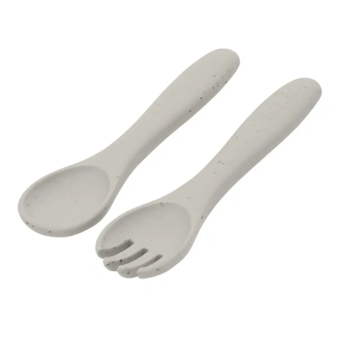 Набір виделка ложка Kikkaboo Platinum Silicone Sand Beige - 2