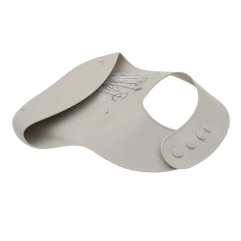 Нагрудник силіконовий Kikkaboo Platinum Silicone Flora Sand Beige - 3
