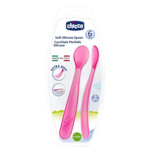 Ложка Chicco м'яка для дівчаток 2 шт - 2