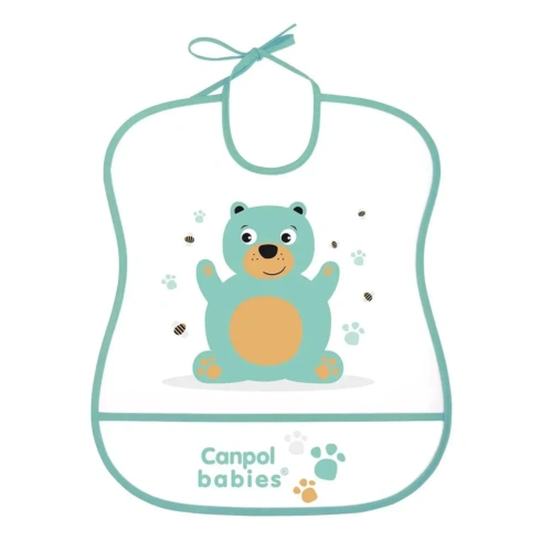 Нагрудник пластиковий м'який Canpol babies Teddy Bear - 1