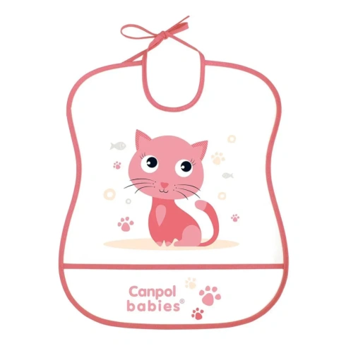 Нагрудник пластиковий м'який Canpol babies Sweet Kitty - 1