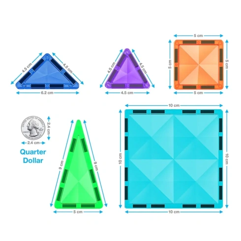 Конструктор магнітний PicassoTiles Mini diamond series set 60 ел - 3