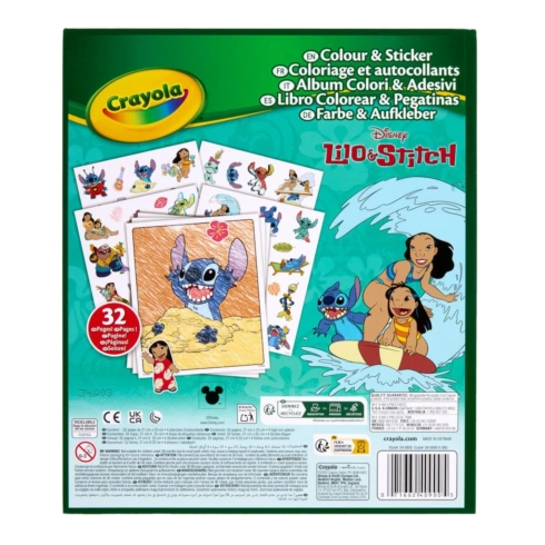 Набір для творчості Crayola Lilo and Stitch Розмальовка з наклейками 04-0900G - 3