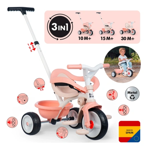 Велосипед Smoby toys 3 в 1 Be move Pink - 3