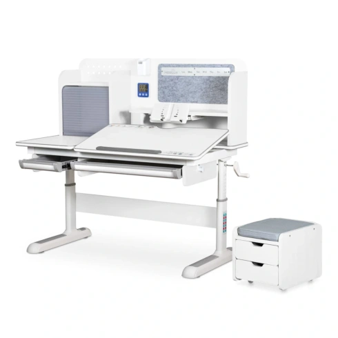 Стіл Mealux BD-630 WG Winnipeg Multicolor Plus White Grey з тумбою - 1