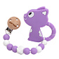 Прорізувач силіконовий Baby Team Фіолетовий котик - 1