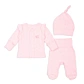 Комплект Flamingo льоля повзунки шапочка 345-122 Pink - 1