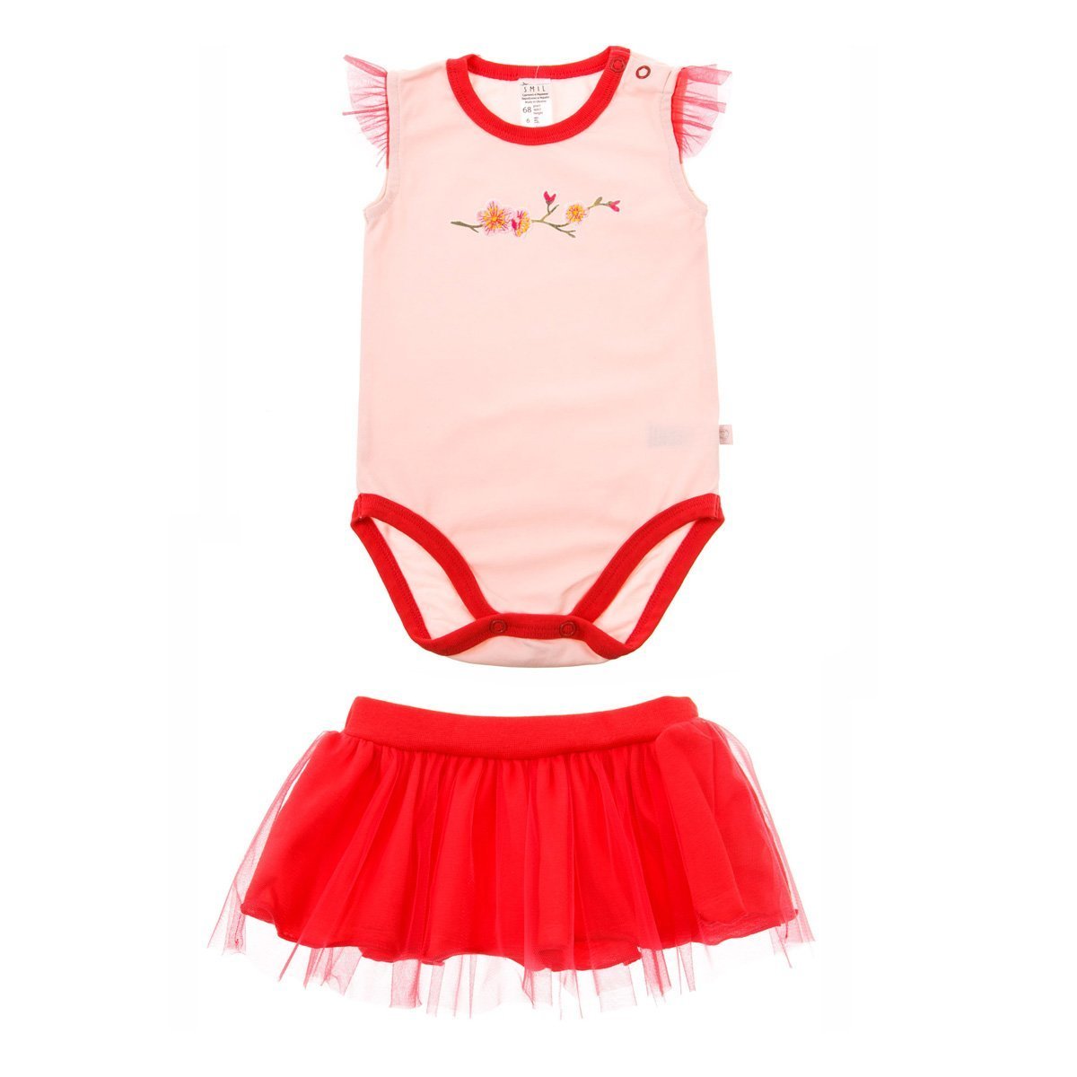 

Комплект SMIL боди и юбка белый/кораловый, р.  113255 ТМ: SMIL, Коралловый, 113255