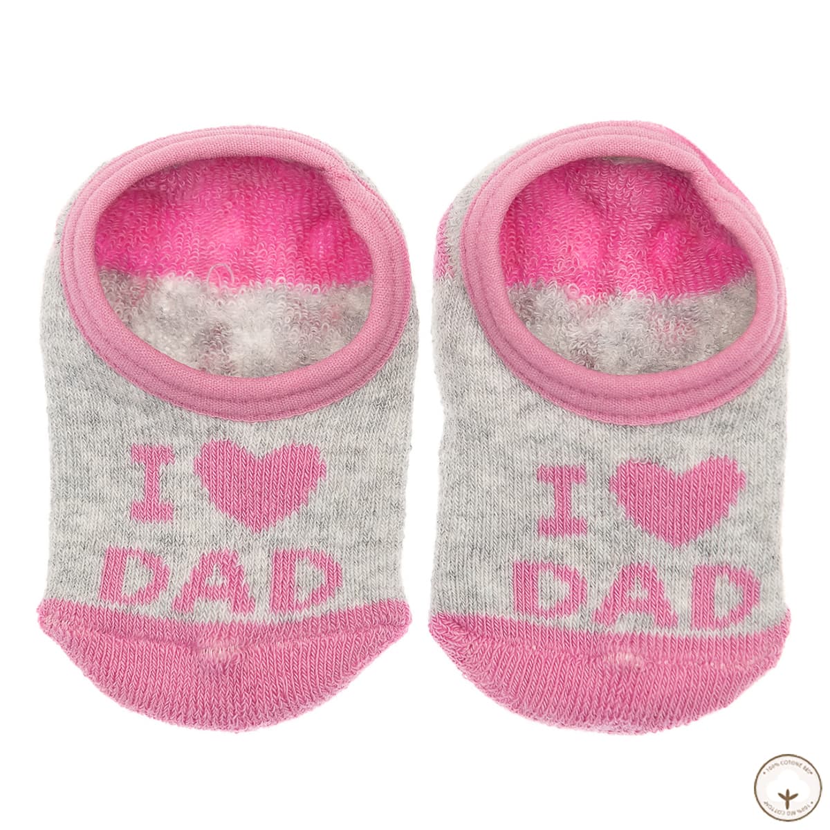 

Носки-следы BluKids Bio Cotton I love dad Pink, р. -20 5835652 ТМ: BluKids, Серый с розовым, 5835652