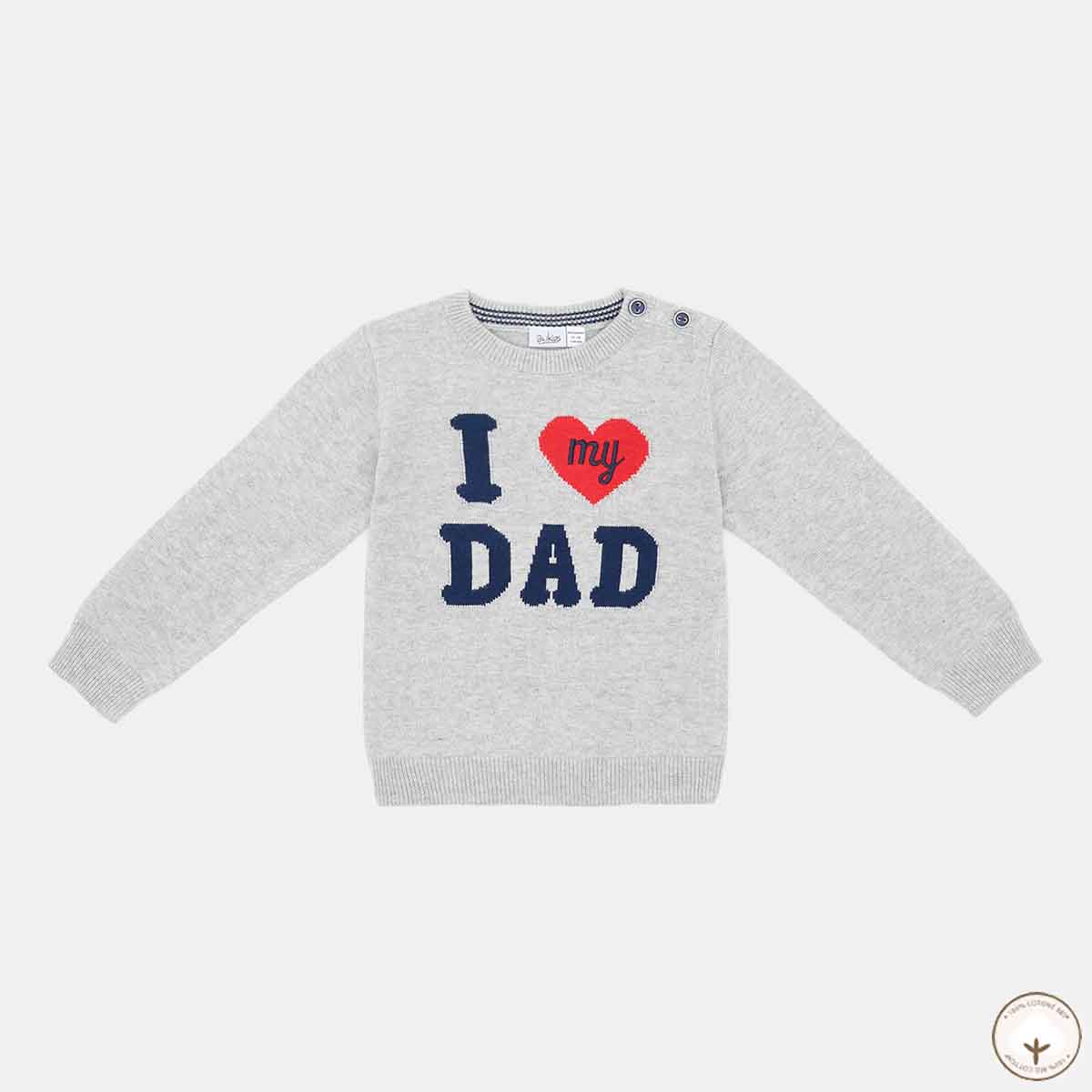 

Свитер BluKids Bio Cotton I love Dad, р.  5846126 ТМ: BluKids, Серый, 5846126