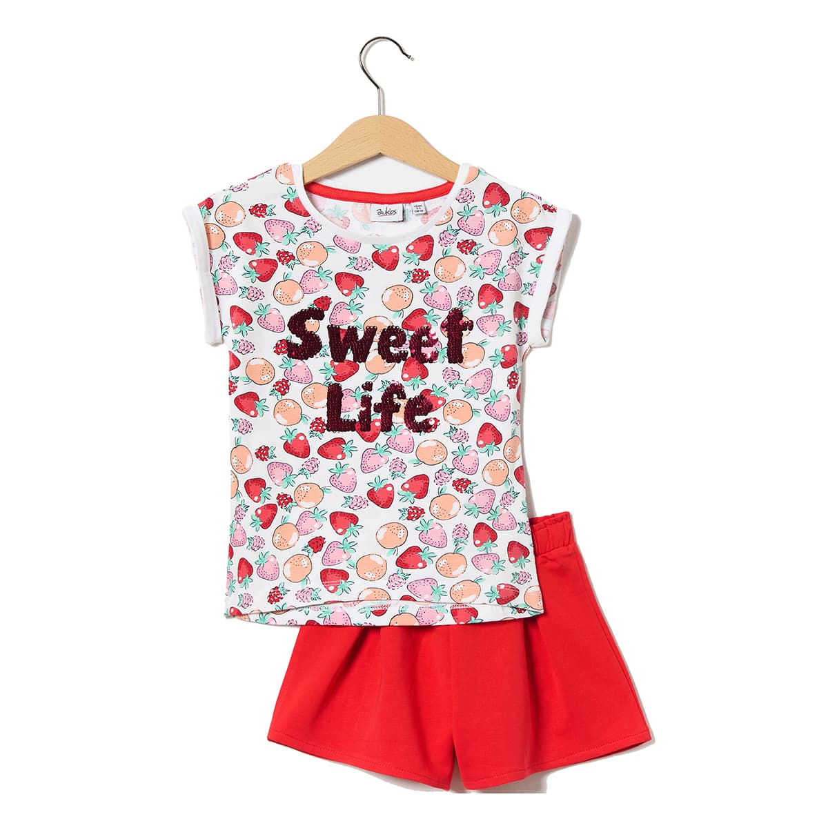 

Комплект BluKids Футболка Шорты Sweet life, р.  5907622 ТМ: BluKids, Белый с красным, 5907622