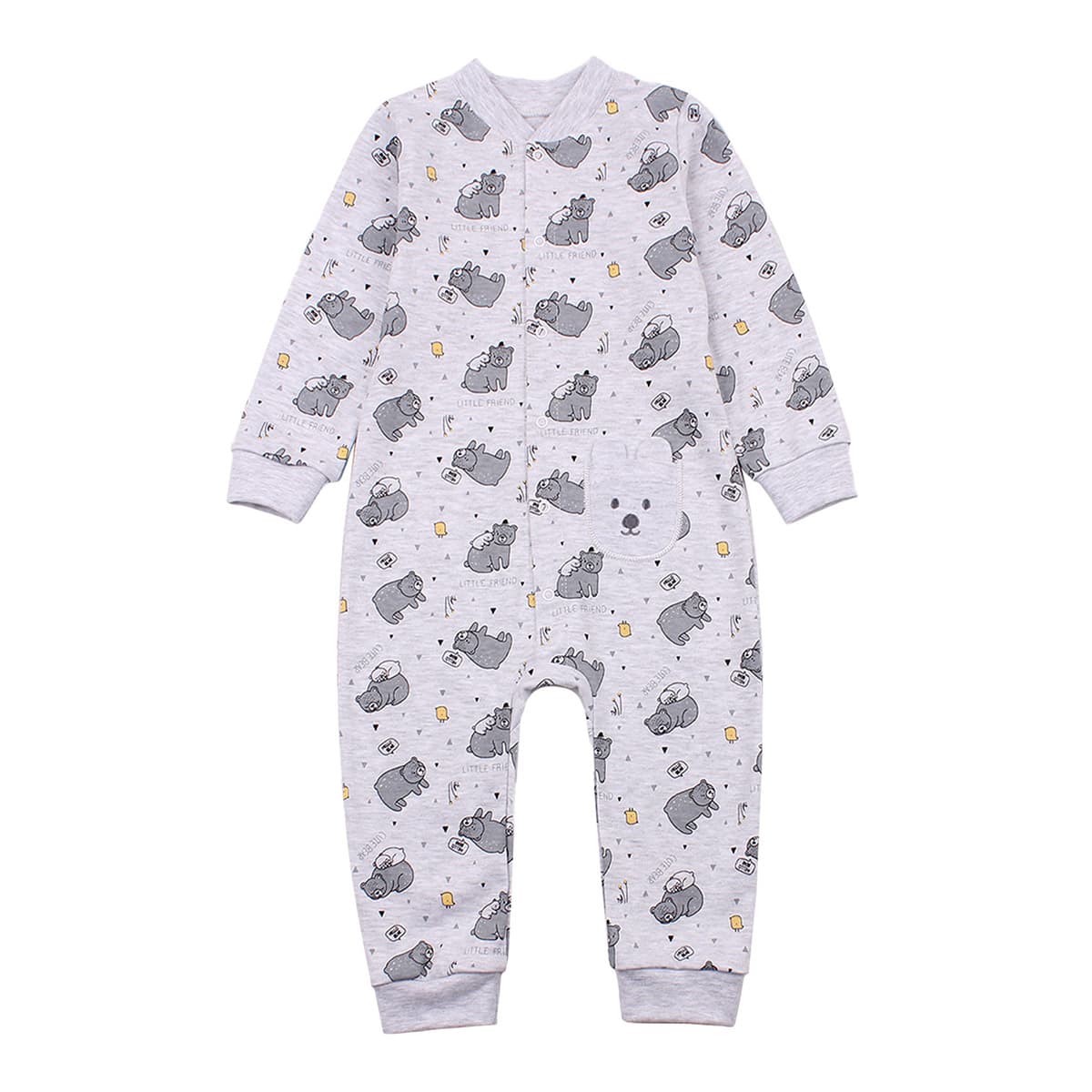 

Комбинезон Фламинго Hello Bear, р.  624-018 ТМ: ФЛАМИНГО, Бежевый с серым, 624-018