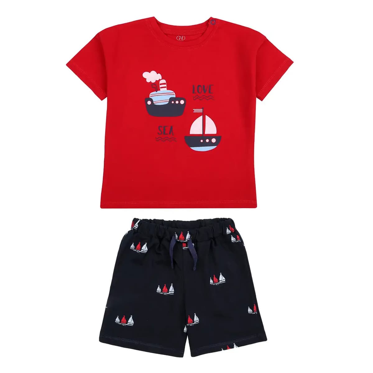 

Комплект Flamingo Футболка Шорты Sea Lover, р.  458-023 ТМ: ФЛАМИНГО, Красный, 458-023