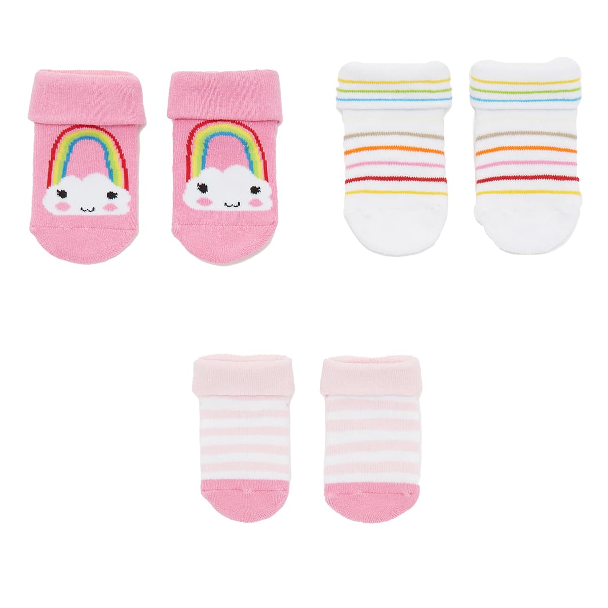 

Набор носков BluKids Rainbow 3 пары, р. -74 5956183 ТМ: BluKids, Белый с розовым, 5956183
