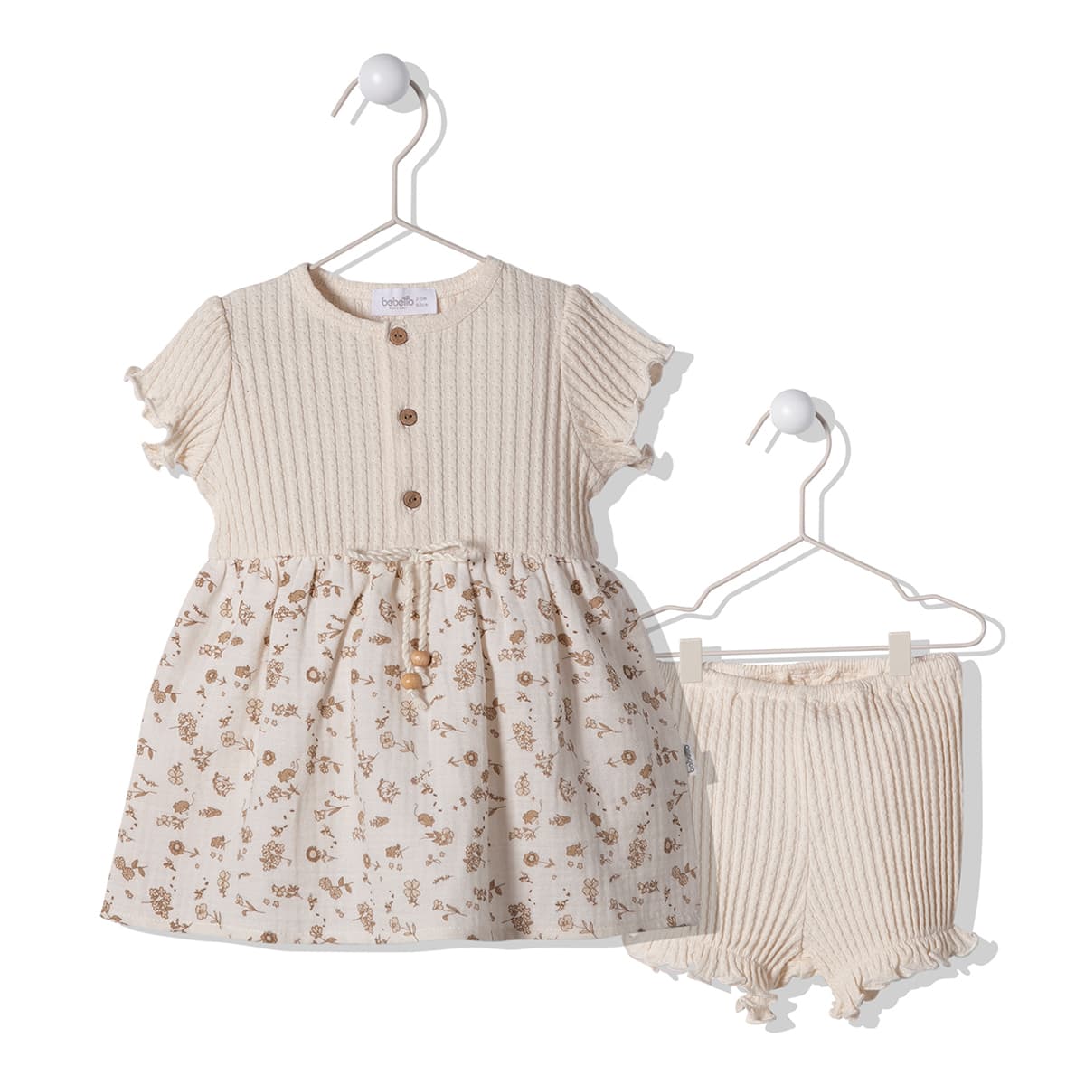 

Комплект Bebetto Платье Шорты Vintage model, р.  K3894 ТМ: Bebetto, Молочный, K3894