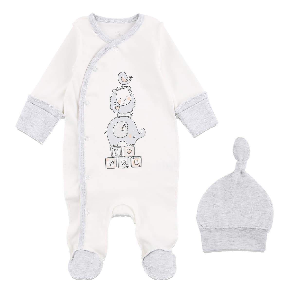 

Комплект Flamingo Человечек Шапка Funny little man, р.  136-1006 ТМ: ФЛАМИНГО, Молочный, 136-1006