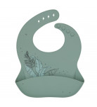 Нагрудник силіконовий Kikkaboo Platinum Silicone Flora Sage Mint